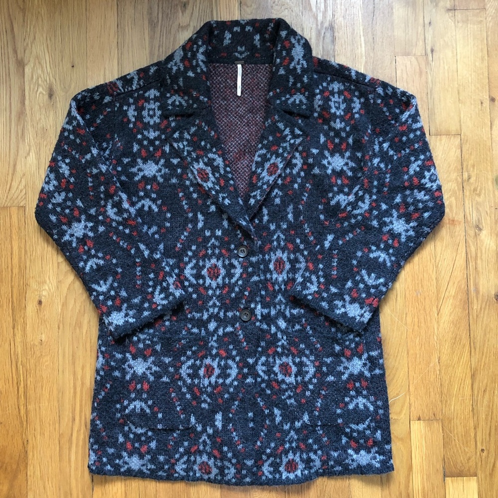 Free People Cozy Printed Cardigan